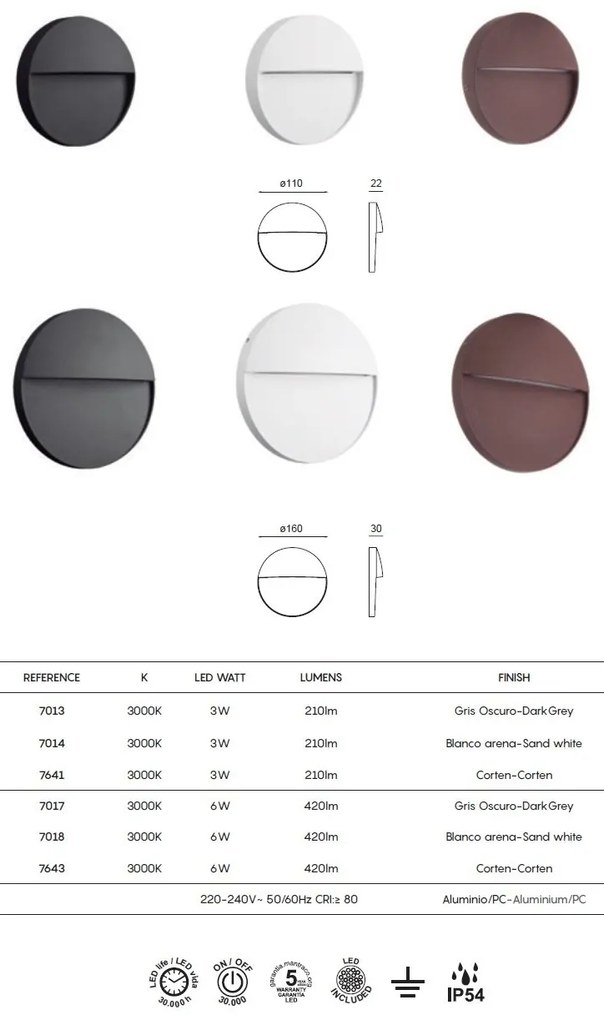 Spot LED scari iluminat exterior IP54 BAKER gri inchis