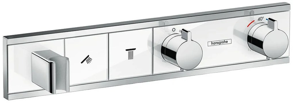 Hansgrohe RainSelect baterie cadă-duș ascuns cu termostat crom-alb 15355400
