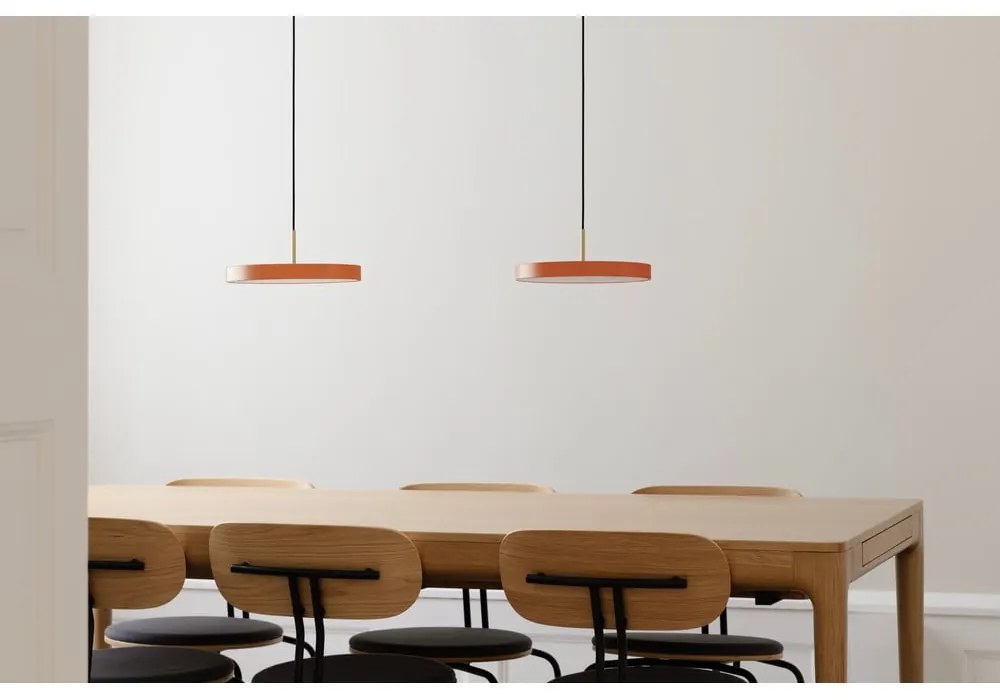 Lustră portocalie LED cu intensitate reglabilă din metal cu abajur din metal ø 31 cm Asteria Plus – UMAGE