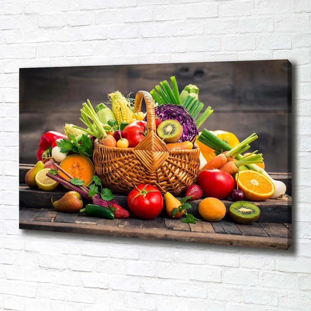 Tablou canvas Un coș de legume fructe