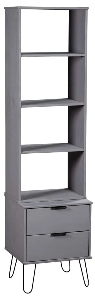 vidaXL Bibliotecă New York, gri, lemn masiv de pin