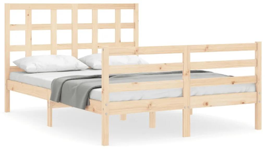 3193986 vidaXL Cadru de pat cu tăblie, 140x200 cm, lemn masiv