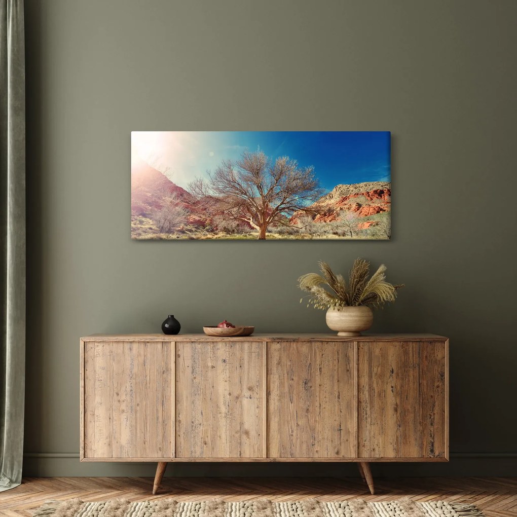 Tablou cu cu copac în deșert (120x50 cm)