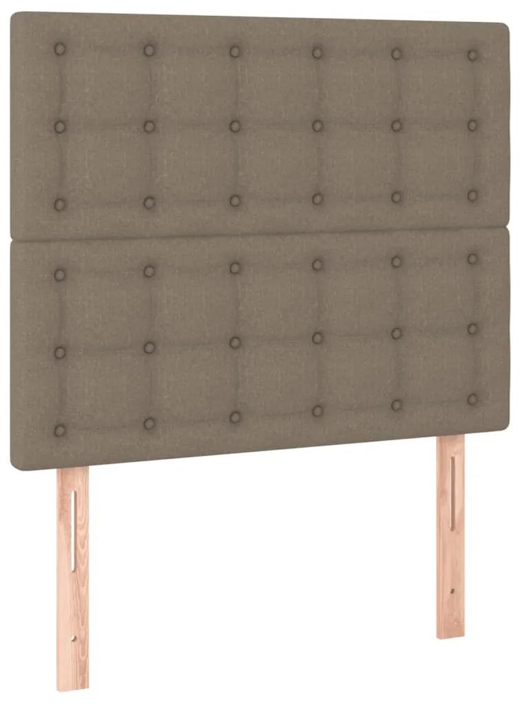Cadru de pat cu tablie, gri taupe, 90x190 cm, textil Gri taupe, 90 x 190 cm, Nasturi de tapiterie