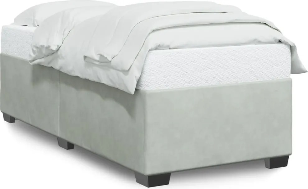 vidaXL Cadru de pat fără saltea, gri deschis, 90x190 cm, catifea