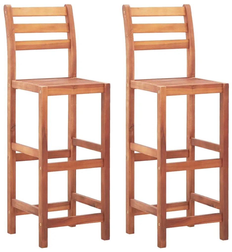 vidaXL Scaune de bar, 2 buc., lemn masiv de acacia
