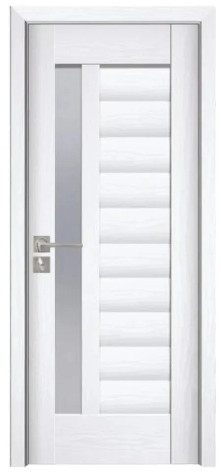 Usa Interior din MDF Novo Doors ND03 LUX PREMIUM, Cadru din Lemn Masiv, KIT COMPLET, Toc Reglabil de 10 CM INCLUS, Plinta pe Ambele Parti (Culoare: