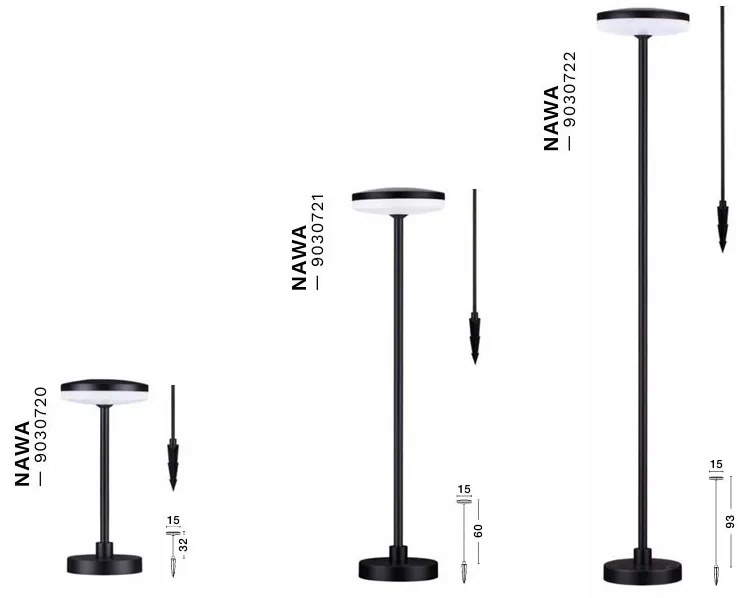 Tarus LED modern iluminat exterior ambiental IP65 NAWA H-60cm