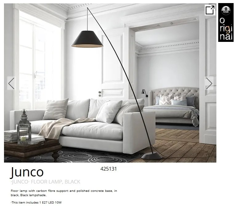 Lampadar / Lampa de podea design modern Junco negru SV-425131