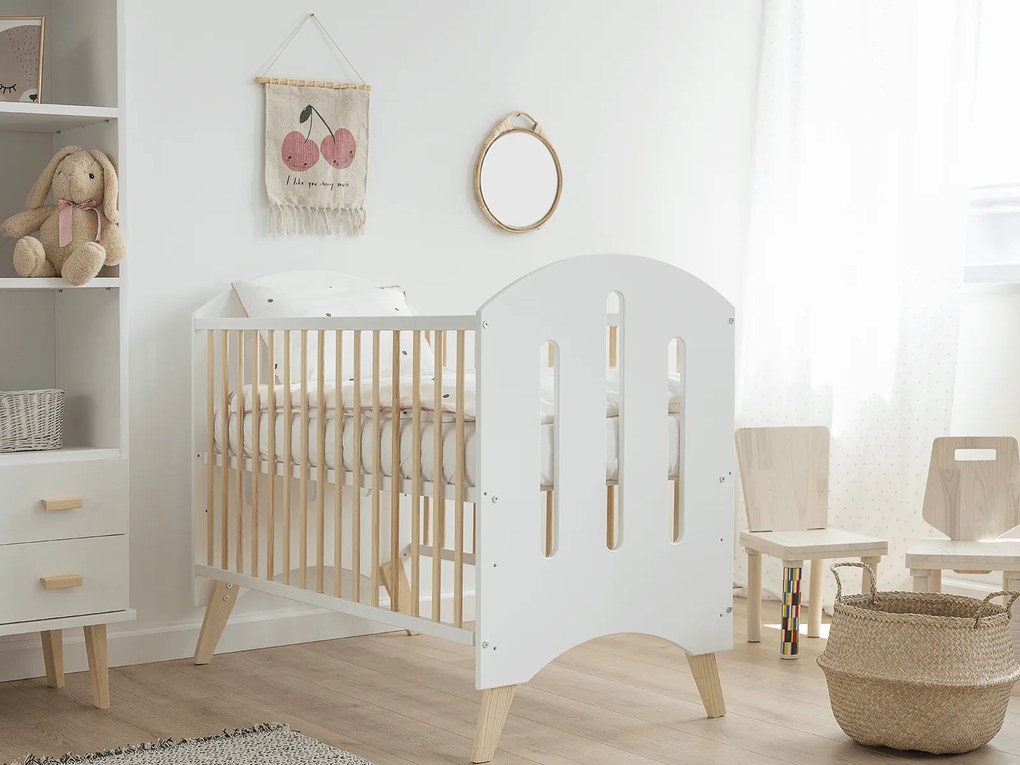 Pătuț de pin Baby Dream 60x120 alb/pin