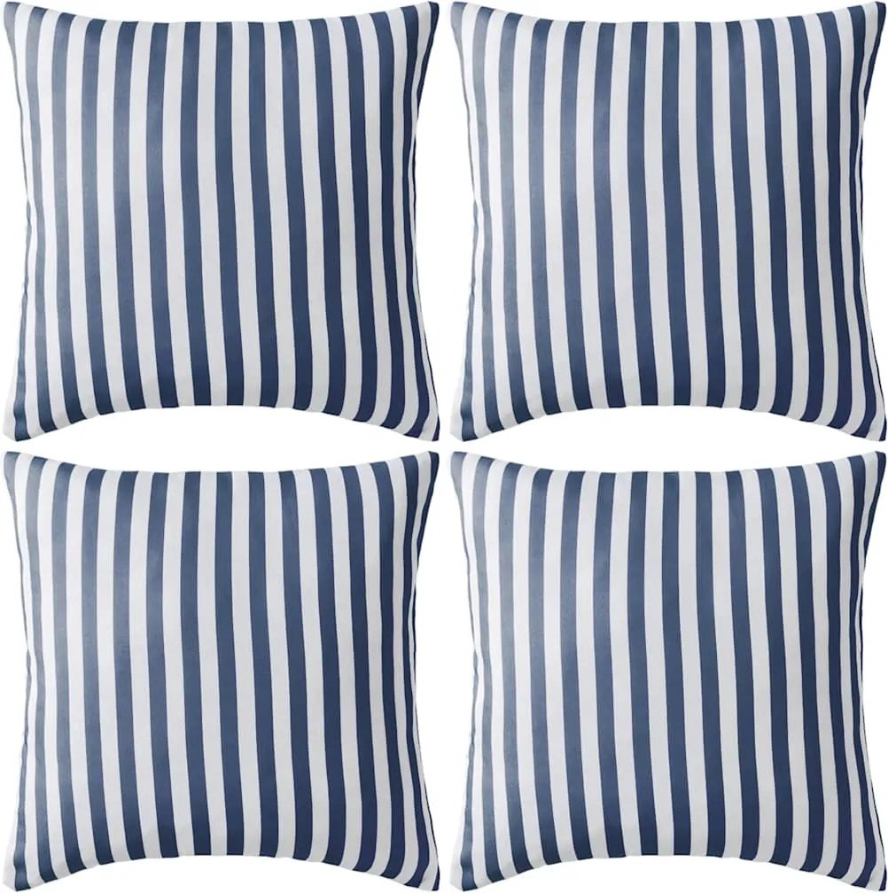 vidaXL Perne de exterior, 4 buc., imprimeu dungi, 45x45 cm, bleumarin