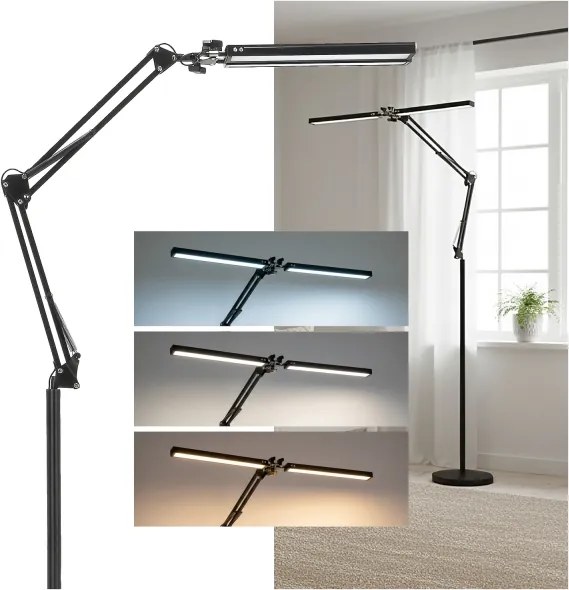 Brilagi - Lampadar flexibil VARIO LED dimabil/14W/5V 157 cm negru
