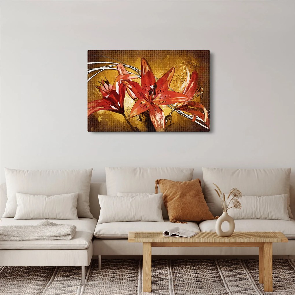 Tablou cu flori de crini (90x60 cm)