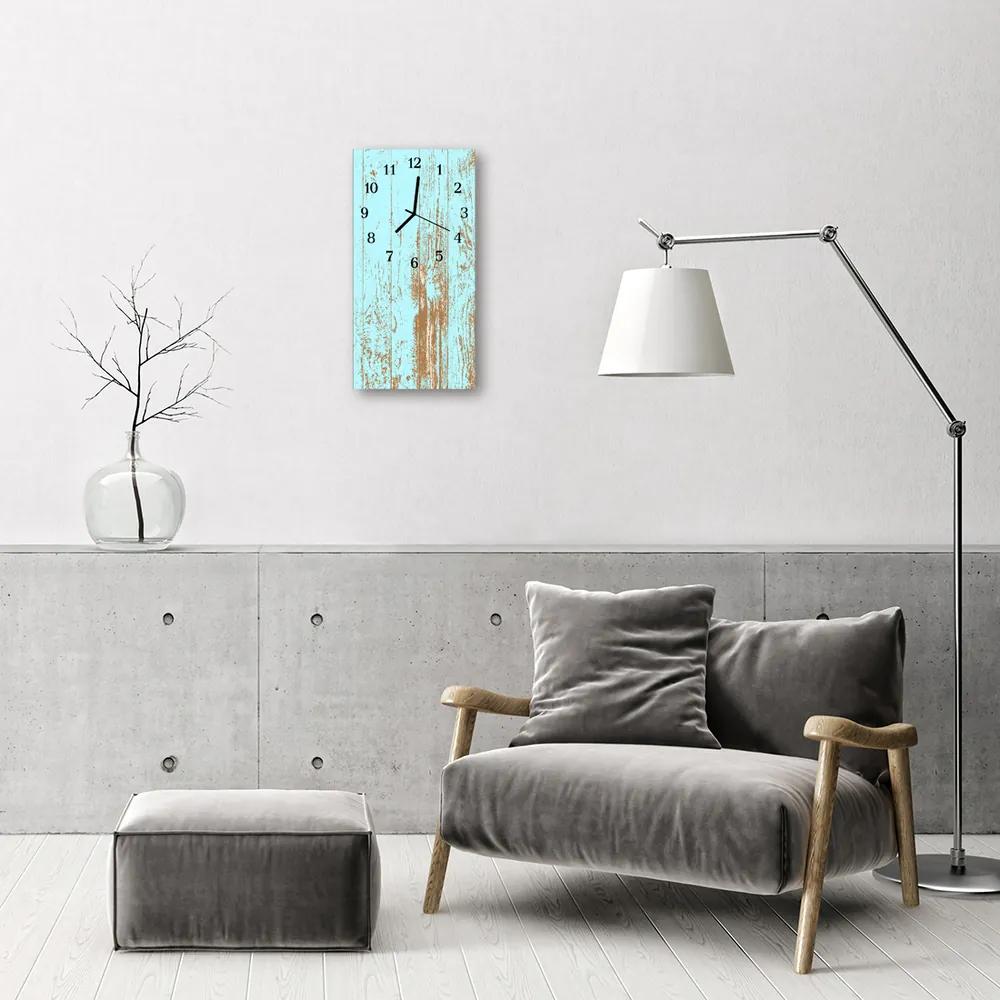 Ceas de perete din sticla vertical Albastru de lemn