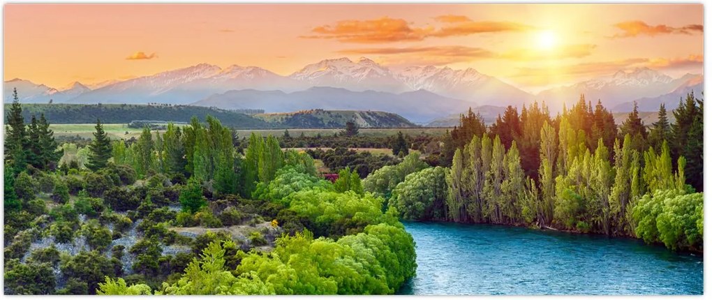 Tablou - Pădure peisaj montan (120x50 cm)