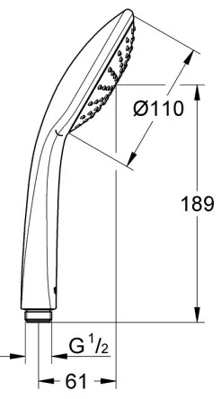 GROHE 27265000 - Duș de mână RAINSHOWER 130 crom lucios