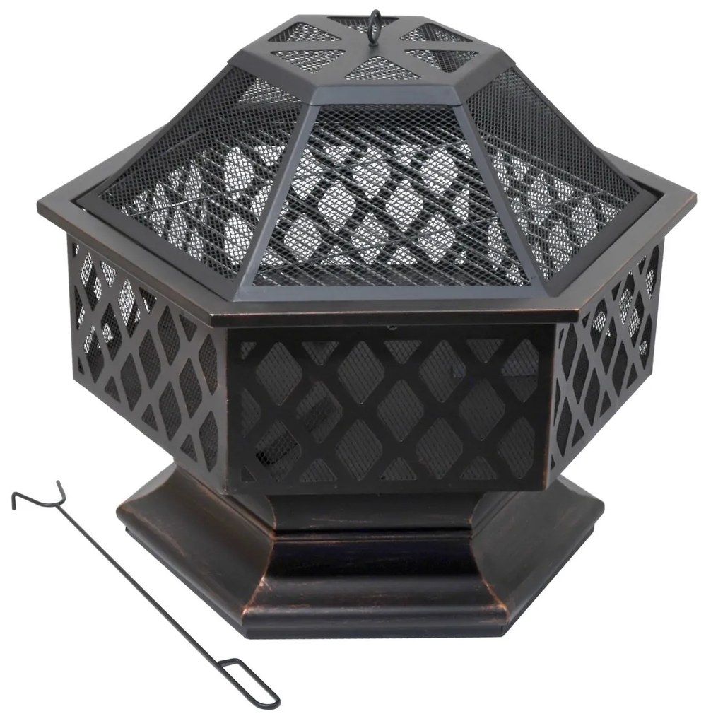 Cattara 13008 Focar cu capac Hexagon, 60,5 x 70 x62,5 cm