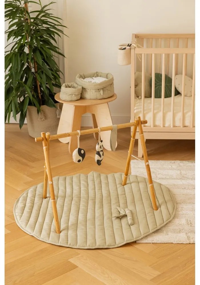 Saltea de joacă pentru copii verde/crem Bamboo Leaf – Lorena Canals