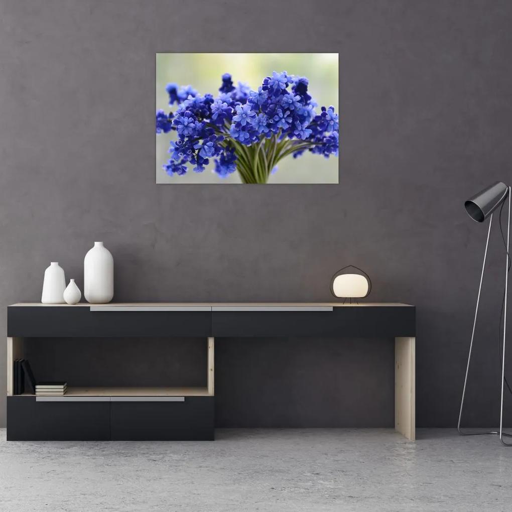 Tablou buchet cu flori albastre (70x50 cm), în 40 de alte dimensiuni noi
