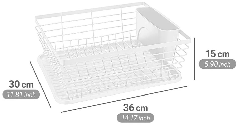 Scurgător de vase alb din metal 36x30 cm Drip – Wenko