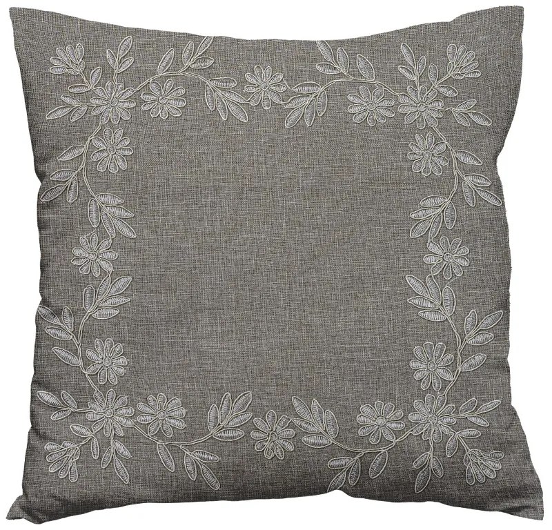 Husa de perna decorativa SCENTED BLOOM 40x40 cm, gri