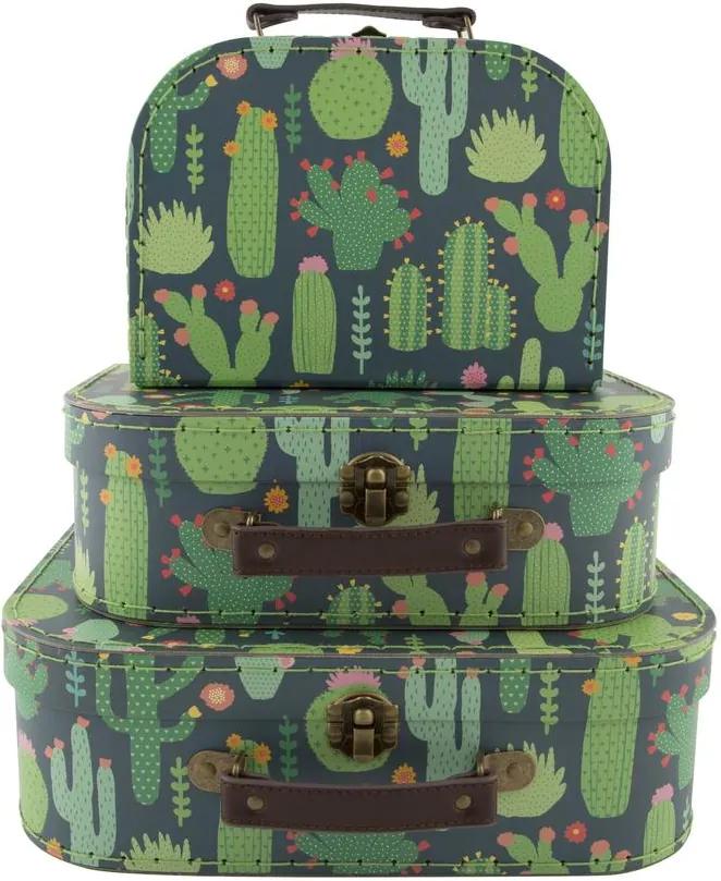 Set 3 valize pentru depozitare Cactus