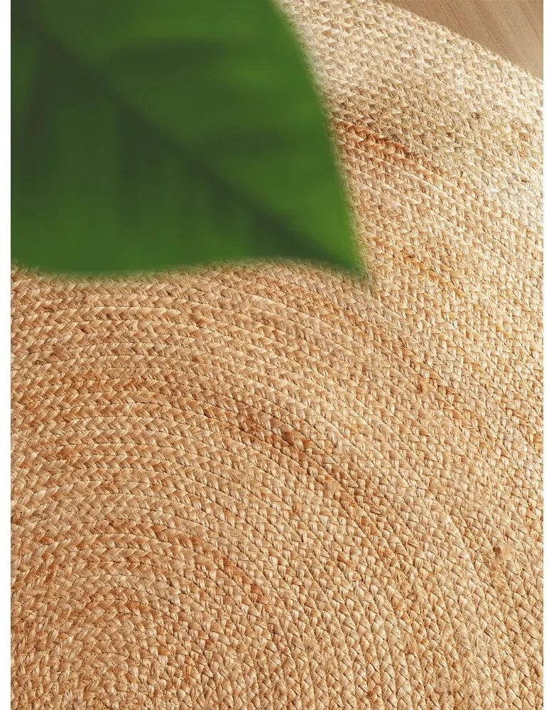 Covor în culoare naturală reversibil, țesut manual rotund din iută ø 160 cm Jutta Gold – Hanse Home