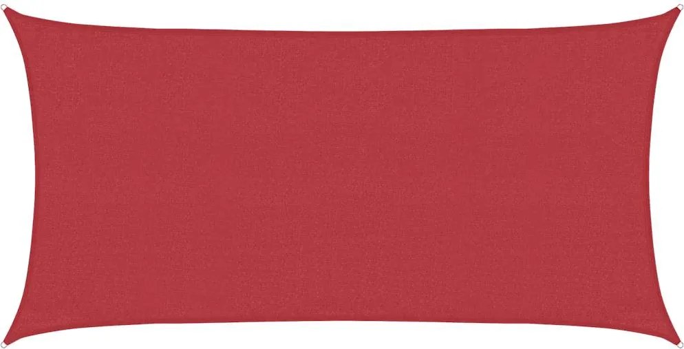 vidaXL Pânză parasolar, roșu, 3x6 m, HDPE, 160 g/m²