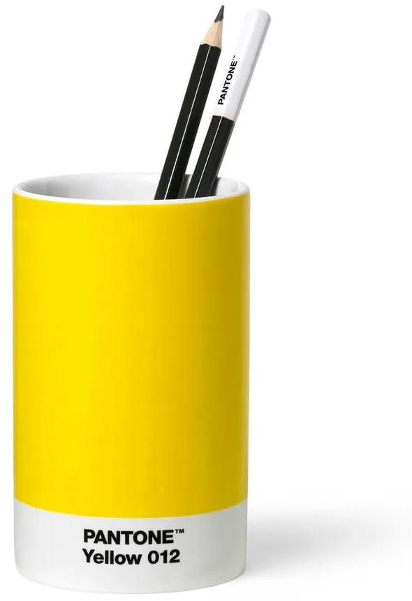 Suport din ceramică pentru pixuri și creioane Pantone, galben