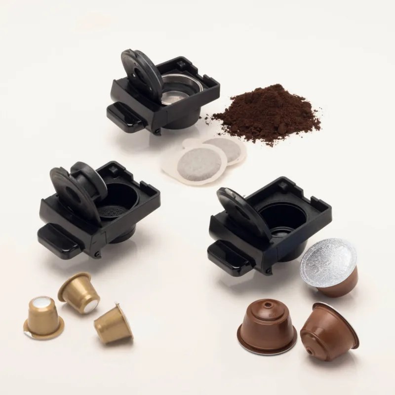 Espressor pentru cafea macinata si capsule 4in1 Ariete 1304/12, 1350W, 19 bar, 0.7 l, Auto shut-off, Baza reglabila, Rosu