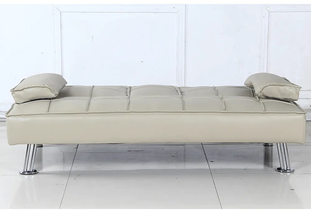Canapea extensibilă, piele eco bej, GOLDIA NEW