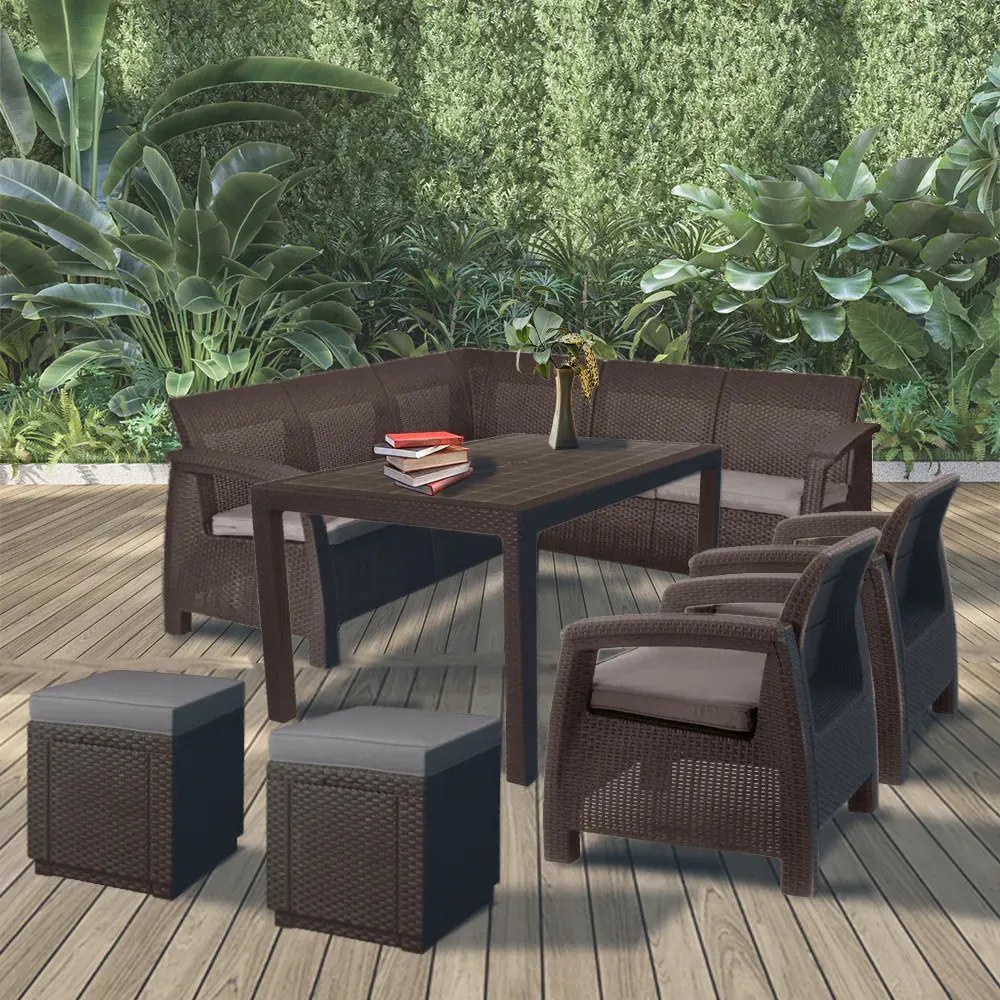 Set de mobilier de grădină Corfu Relax duo cub maro