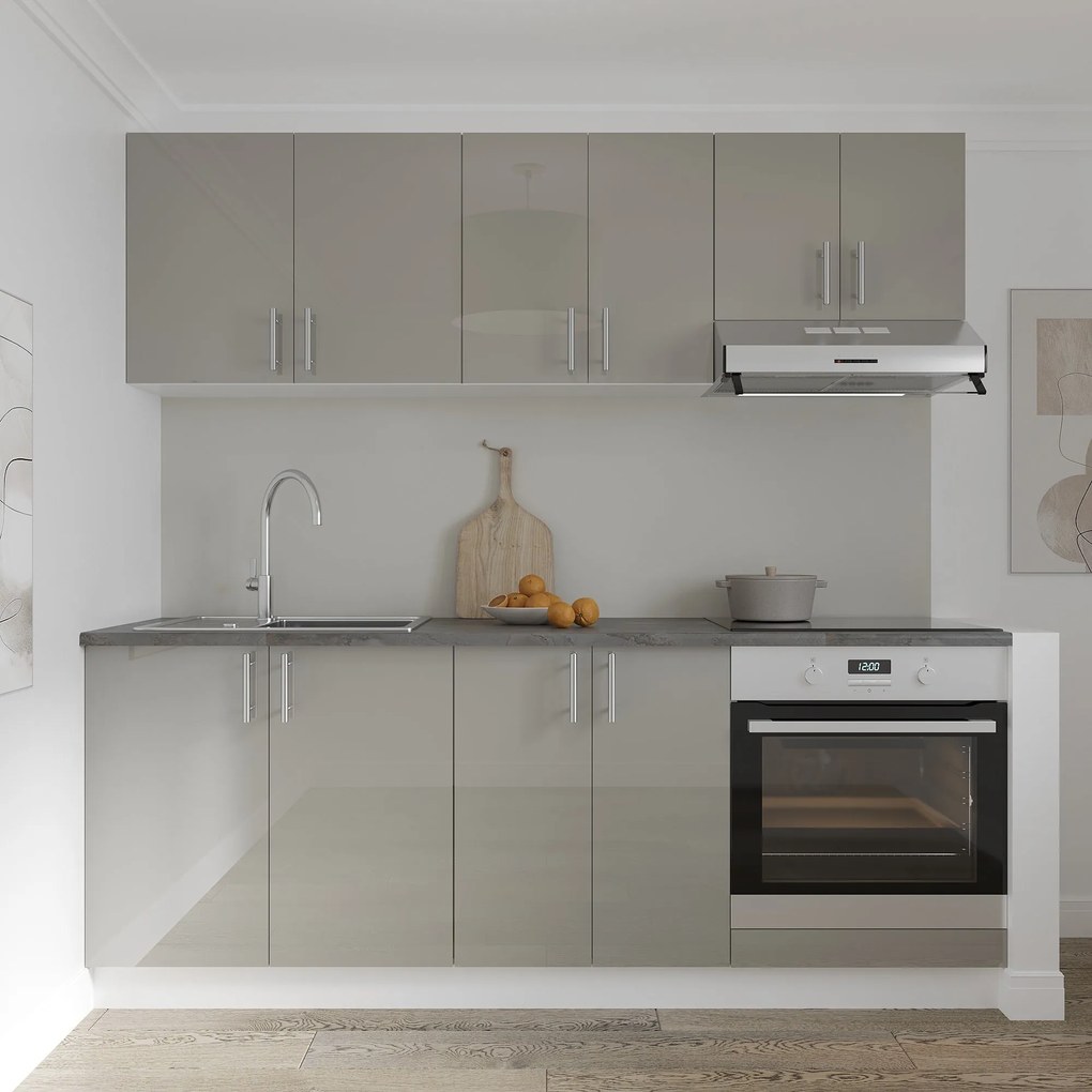 Corp Cuptor Karo, Gri Lucios/Alb, MDF, 60 x 50 x 80 cm