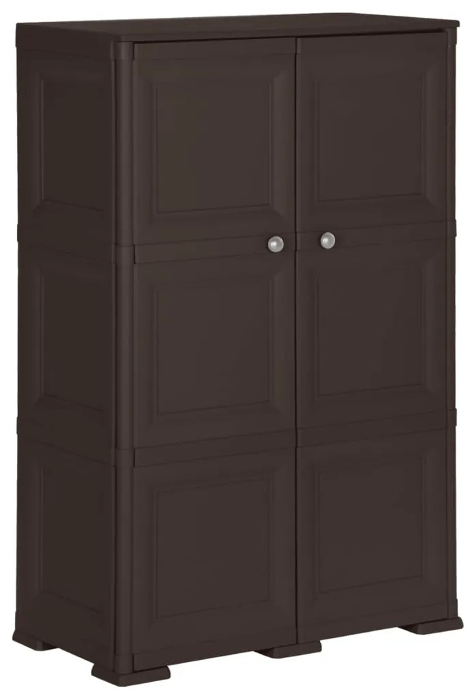 vidaXL Dulap din plastic, 79x43x125 cm, maro, design de lemn