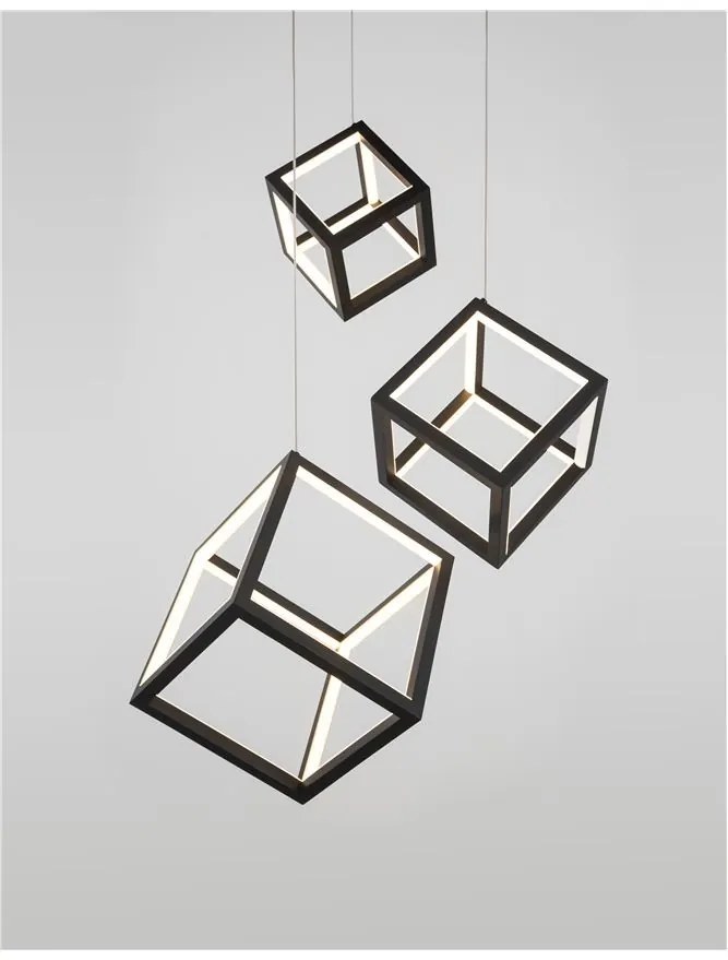 Lustra cu 3 pendule LED design modern geometric GABBIA negru NVL-9818231