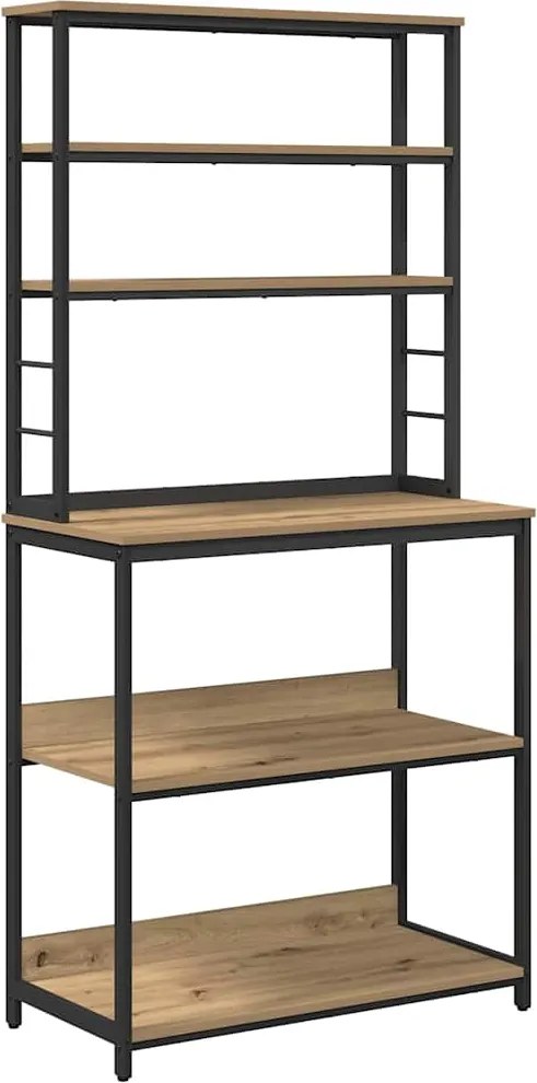 vidaXL Raft de bucătărie Stejar Artizanal 80 x 40 x 168 cm