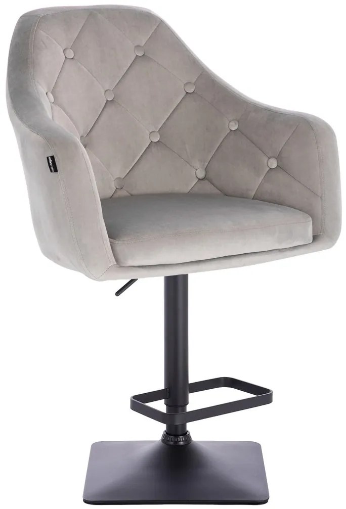 HR831KW Scaun Catifea Gray cu Bază Neagră