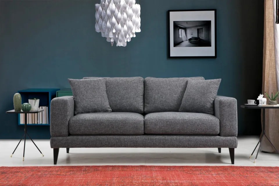 Canapea cu 2 Locuri Nordic 2 Seater, Gri Inchis