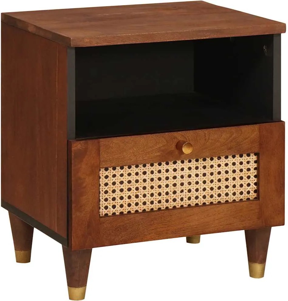 vidaXL Dulap de noapte Maro 40 x 33 x 46 cm Lemn masiv de acacia