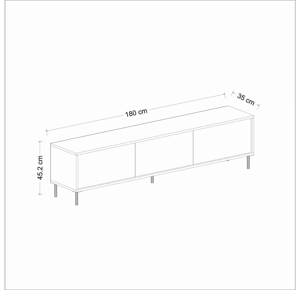 Masă TV/Dulap Mamene 2 (albă + marmură + auriu) . 1095395