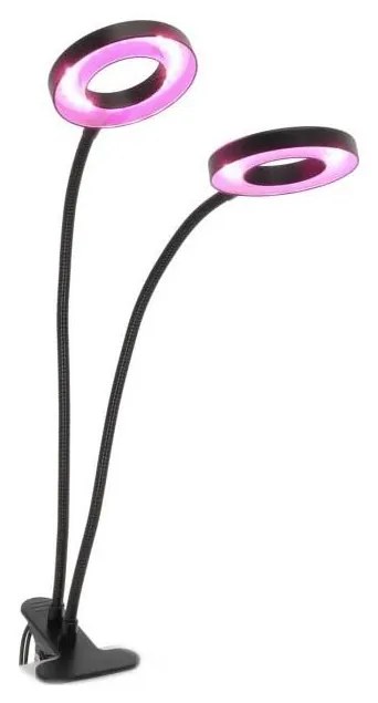 Lampă LED flexibilă dimabilă de masă cu clemă pentru creșterea plantelor VITARO 2xLED/4W/230V negru