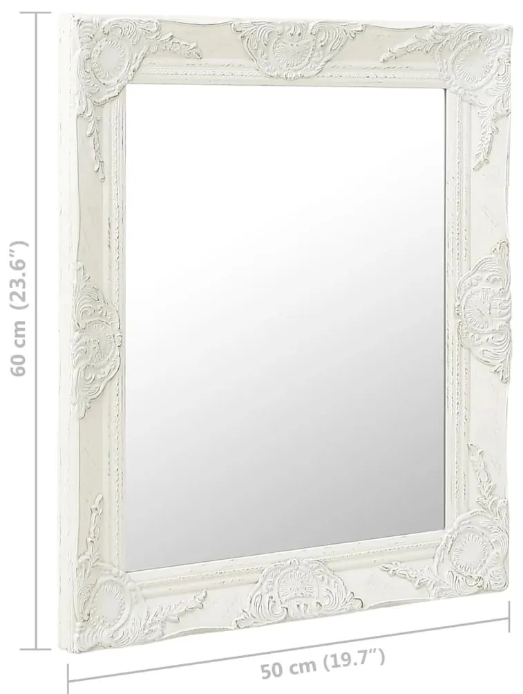 Oglinda de perete in stil baroc, alb, 50 x 60 cm 1, Alb, 50 x 60 cm