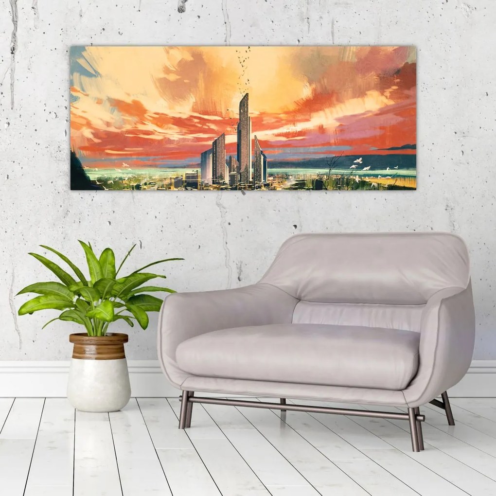 Tablou - Orașul pictat (120x50 cm)