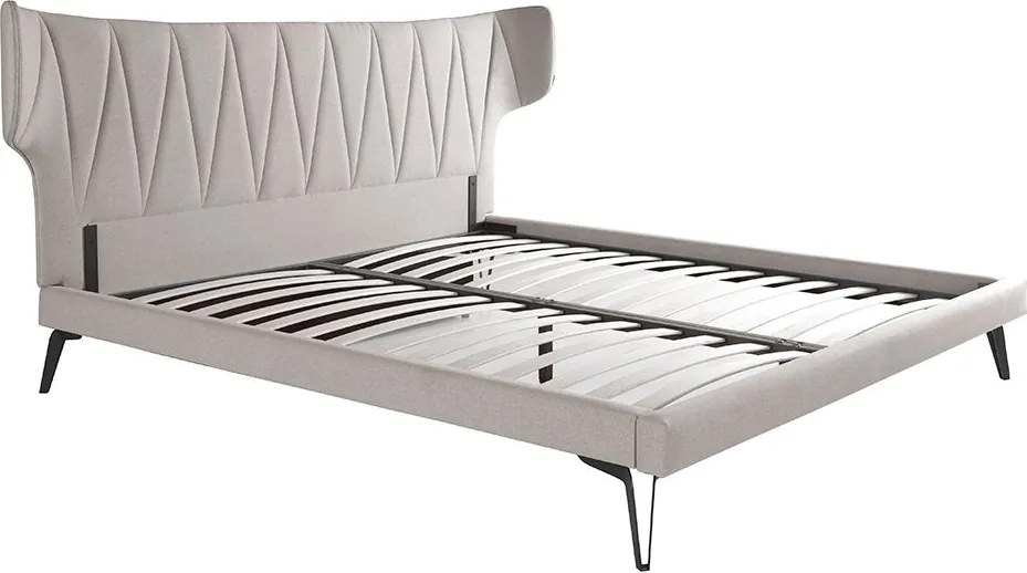 Pat dublu tapitat design LUX Light grey 180x200cm