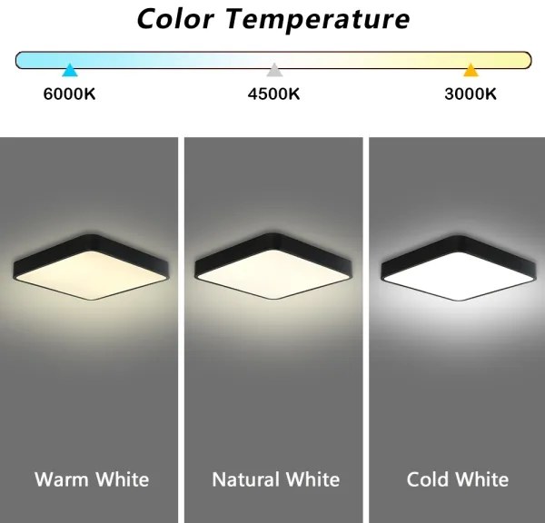Brilagi - Plafonieră POOL SQUARE LED/48W/230V 50x50 cm, neagră