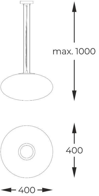Lustra suspendata moderna Omi auriu, 40cm