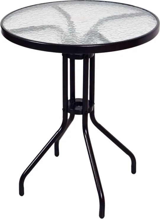 Set balcon grădină, polyrattan, 2 scaune + masă din sticlă