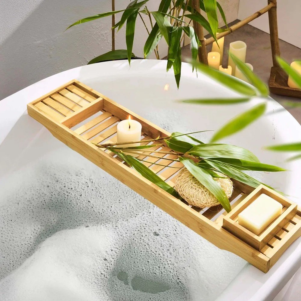 Tavă pentru cadă din bambus 70 cm Hanoi – douceur d'intérieur