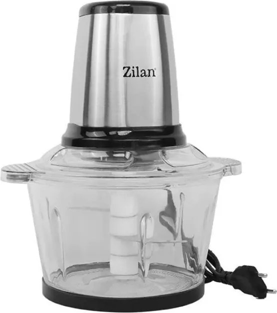 Tocator legume-fructe Zilan ZLN3898 din inox, Vas din sticla capacitate 2L, 2 trepte de viteza + pulse, Putere 400W