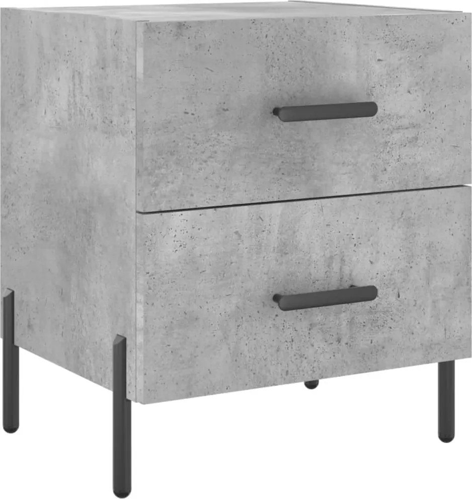 vidaXL Noptieră, gri beton, 40x35x47,5 cm, lemn compozit